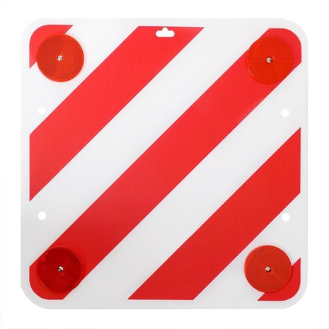 Rear warning sign plastic 50x50cm with reflectors