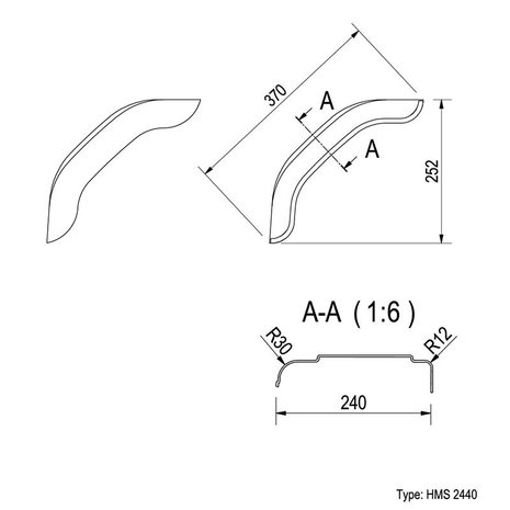 Mudguard shield plastic 40cm (2440)