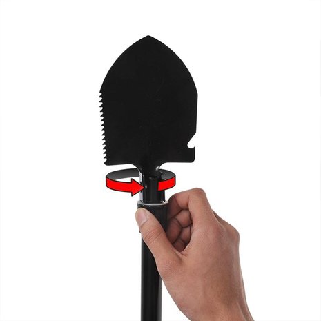 Folding shovel with pouch