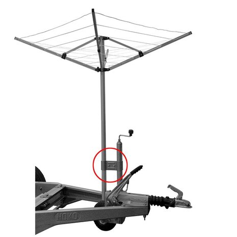 Jockey wheel clamp for rotary airer