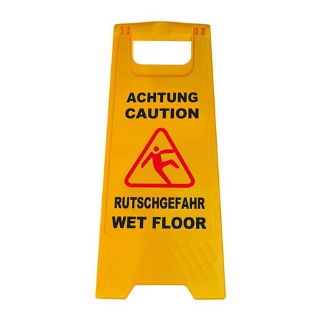 Warning sign Caution wet floor