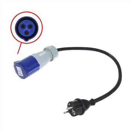 Adapter cable 40cm from Schuko plug to CEE