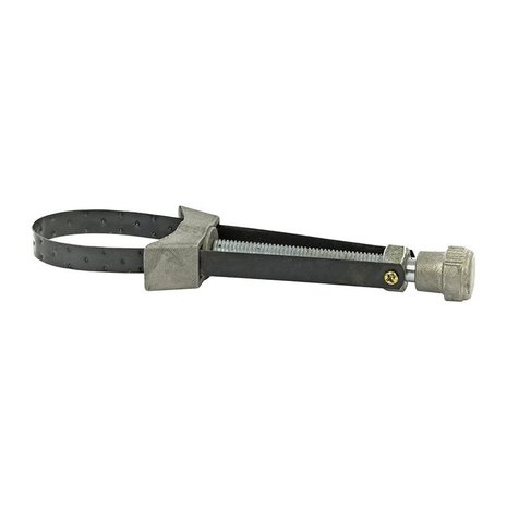 Oil filter wrench adjustable with steel strap