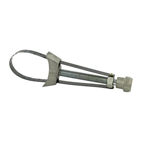 Oil filter wrench adjustable with steel strap