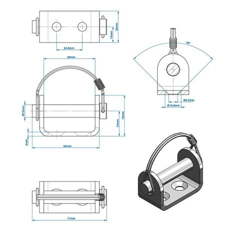 Holder for trailer hinge SPP UZ-02A