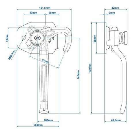 Board latch left SPP ZB-16L