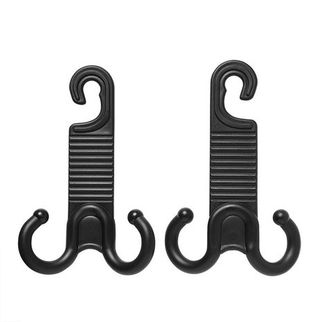 Headrest hanger with double hook set of 2 pieces