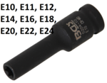 Impact Socket E-Type, deep 12.5 mm (1/2) Drive E10-E24
