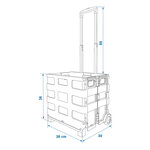 Folding trolley with foldable crate 25kg