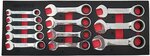 Ratchet ring spanner set extra short 8 - 19 mm 12-piece