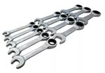 Ratchet ring spanner set extra short 8 - 19 mm 12-piece