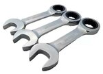 Ratchet ring spanner set extra short 8 - 19 mm 12-piece