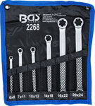 Double Ring Spanner Set with E-Type Ring Heads E6 x E8 - E20 x E24 6 pcs