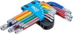 L-Type Wrench Set Multicolour short T-Star tamperproof (for Torx) T10 - T50 9 pcs