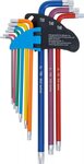 L-Type Wrench Set Multicolour extra lang T-Star tamperproof (for Torx) T10 - T50 9 pcs