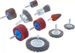 Wire Brush and Abrasive Flap Wheel Set 10 pcs