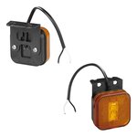 Side marker lamp 12/24V amber 65 x 65 mm LED with holder