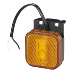 Side marker lamp 12/24V amber 65 x 65 mm LED with holder