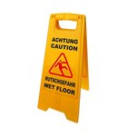 Warning sign Caution wet floor