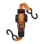 Tie down strap with ratchet + 2 hooks 350cm 320kg auto-retractable