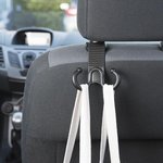 Headrest hanger with double hook set of 2 pieces