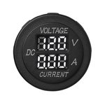 Flush mount digital volt-ammeter 6-30V / 0-10A