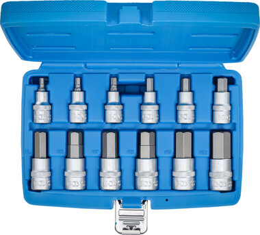 Bit Socket Set | 12.5 mm (1/2) drive | internal Hexagon | 12 pcs.