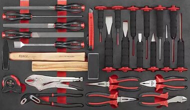 Pliers, hammer, chisel and file set 27-piece (10318 EVA)