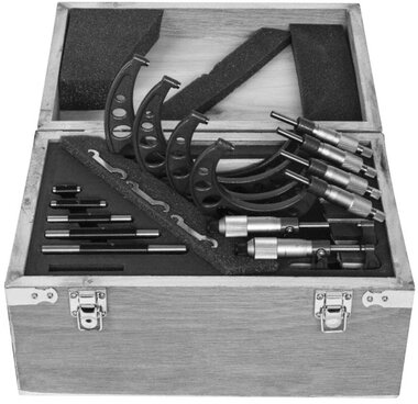 Outdoor micrometer set analogue 6-piece 0 - 150 mm