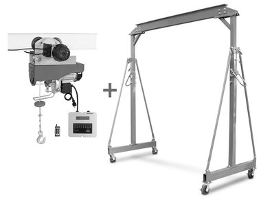 Gantry crane 2t + electric hoist and trolley 500/1000kg