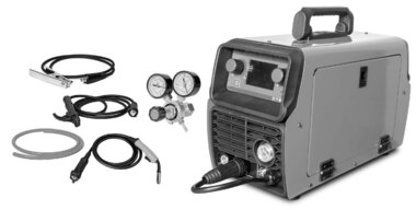 MIG welding inverter Synergie LCD 200A + accessories