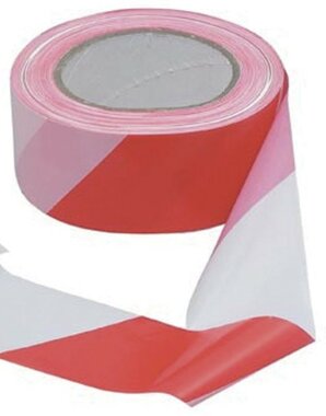 Tape outlet red-white 80mm