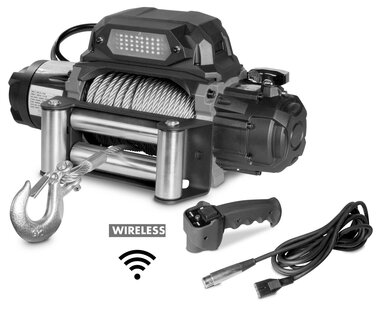 Winch 24V 5443kg 26m cable steel wireless remote control