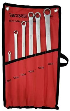 Double ring wrench set MM extra long 6-piece