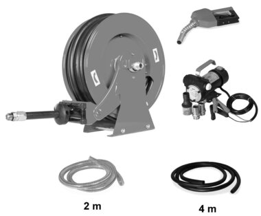 Diesel pump 24V + roll-up reel + pump set