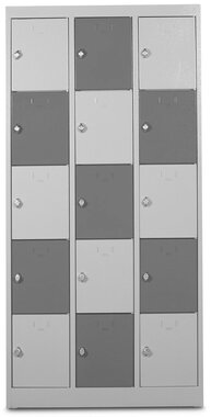 Locker cabinet with 15 lockers: 3 Column x 5 row