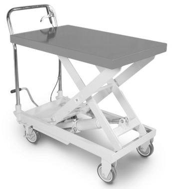 Hydraulic scissor lift table on wheels 500 kg