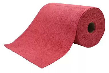 Polishing cloth on roll 75 pieces Red