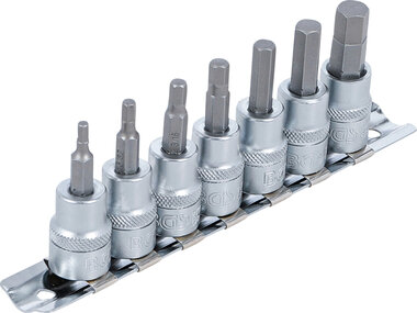 Bit Socket Set (3/8) Drive internal Hexagon 1/8 - 3/8  Inch Sizes 7 pcs