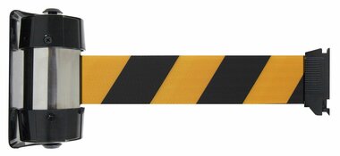 Barrier tape black/yellow wall mount 2 m