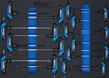 Tool Tray 3/3: Screwdriver Set with T-Handle internal Hexagon, T-Star (for Torx) 18 pcs