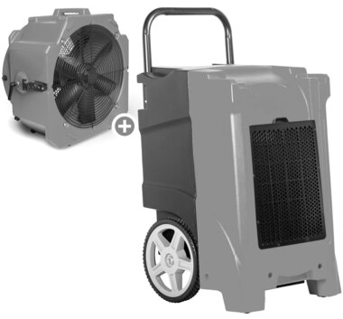 Set industrial dehumidifier + fan