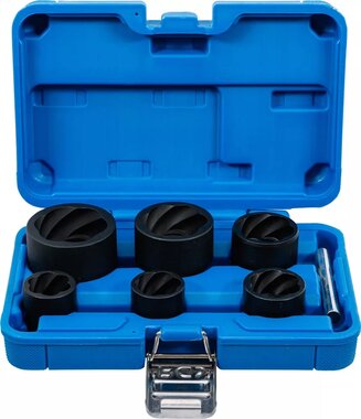 Twist Socket Set (Spiral Profile) / Screw Extractor 12.5 mm (1/2) + 20 mm (3/4) Drive 22 - 41 mm 6 pcs