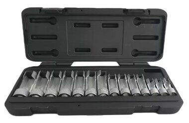 Socket wrench set for injector lines 14-piece