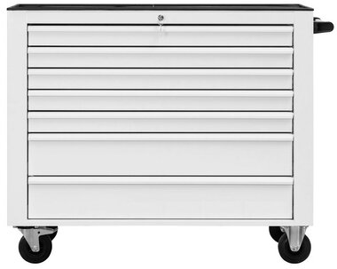 Tool trolley 7 drawers white