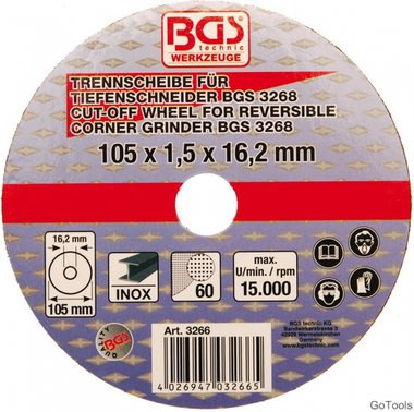 Cutting Disc for BGS Reversible Corner Grinder Ø 105 x 1.5 x 16.2 mm