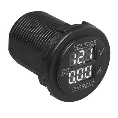 Flush mount digital volt-ammeter 6-30V / 0-10A